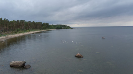 Roja Latvia Baltic Sea Seaside Aerial drone top view