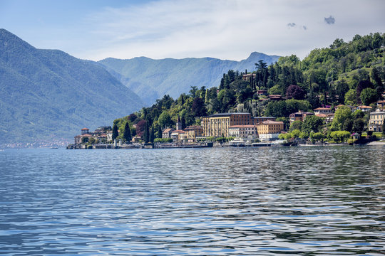 The town of Menaggio on the shores of Lake Como, Lombardy, Italy.