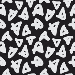 Hand drawn triangular doodle shapes seamless vector pattern. Decorative repeated background for print, textile, t-shirt, fabric, wallpaper, home decor, packaging, wrapping, or web use.