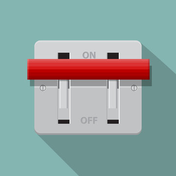 Breaker Switch Vector Flat Design.