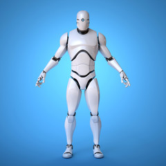Robots futuristic design concept 3d rendering - front view