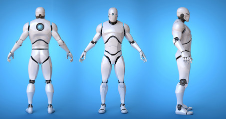 Robots futuristic design concept 3d rendering