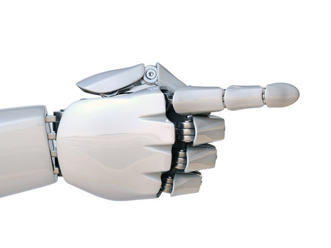 Robot Hand Pointing With Index Finger 3d Rendering