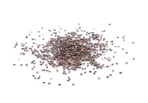 chia seeds on white background