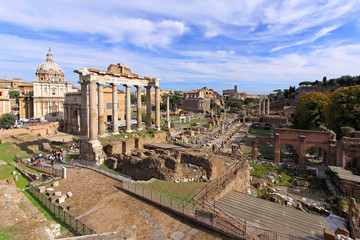 Fototapeta na wymiar Ancient Rome Ruins Roman Forum
