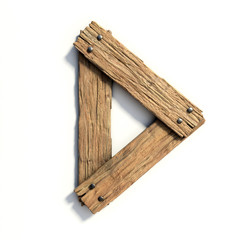 Wood font, plank font letter D
