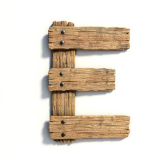 Obraz premium Wood font, plank font letter E