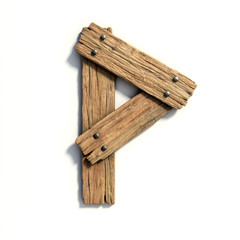 Wood font, plank font letter P