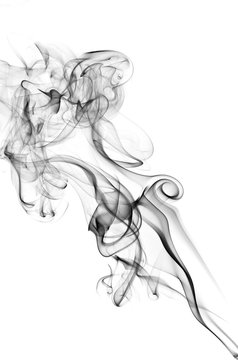 Abstract black smoke on white background, smoke background,black ink background ,black and white ,B&W