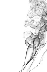 Abstract black smoke on white background, smoke background,black ink background ,black and white ,B&W