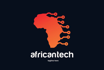 Obraz na płótnie Canvas African Tech Logo Template Design Vector, Emblem, Design Concept, Creative Symbol, Icon