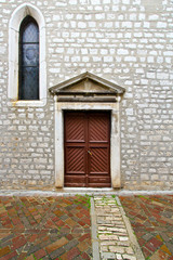 Church door in Cres Croatia