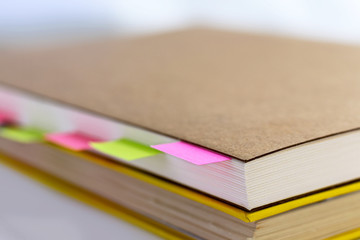 book and sticky note