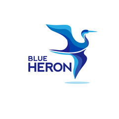 heron fly, crane, stork silhouette logo template, vector illustration,flying heron, crane, stork logo design