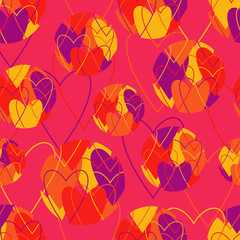 Polka dot seamless pattern. Heart texture. Textile rapport.
