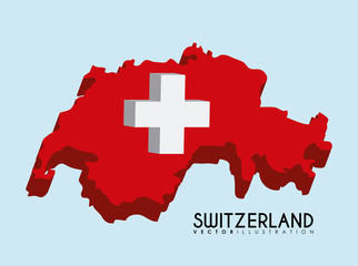 swiss country map icon over blue background vector illustration