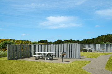 Picnic site with wind shelter