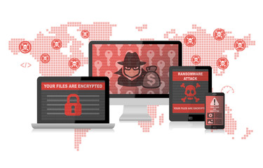 Ransomware Attack Malware Hacker Around The World Infographic