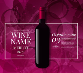 Design idea for presentation of wine bottles. Design elements separated by layers. 