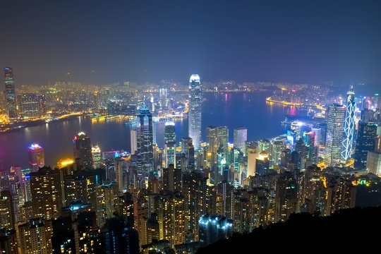 香港 ビクトリアピーク 遊歩道からの夜景 Hongkong Nightview