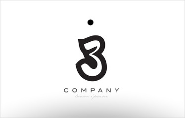 3 number logo icon template design
