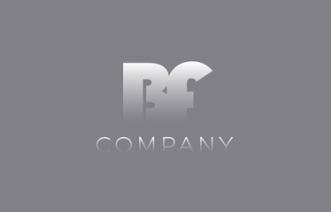 BF B F pastel blue letter combination logo icon design