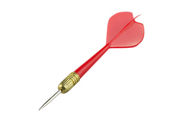 red dart arrow isolated on white background.