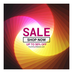 Sale banner template design.  Abstract colorful spiral background. Vector illustration.