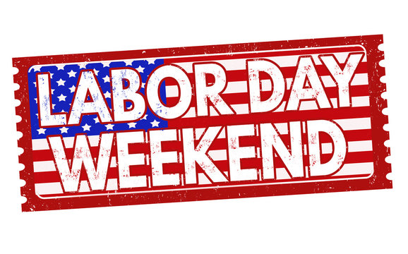 Labor day weekend sign or stamp