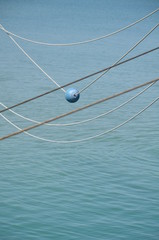 Cables and ball on the sea