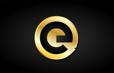 E gold golden letter logo icon design