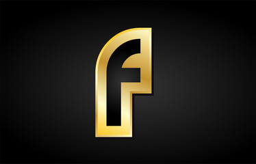 Fototapeta premium F gold golden letter logo icon design