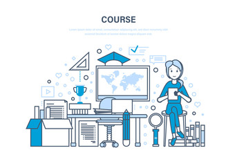 Course, system of training, distance learning, online education, technology, knowledge.