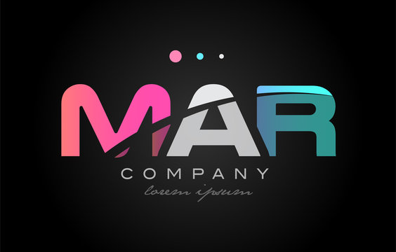 MAR m a r three letter logo icon design