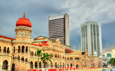 Obraz premium Sultan Abdul Samad Building in Kuala Lumpur. Built in 1897, it houses now offices of the Information Ministry. Malaysia