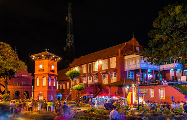 The Stadthuys, a historical structure in Malacca, Malaysia