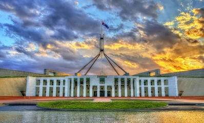 Stof per meter Parlementsgebouw in Canberra, Australië © Leonid Andronov