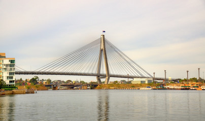 Fototapeta na wymiar Anzac Bridge in Sydney, Australia