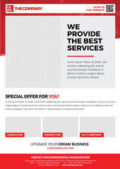 The Company A4 Flyer Template for professional agency in red - style 6