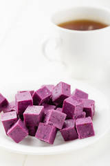 Homemade currant flavor fudge candies
