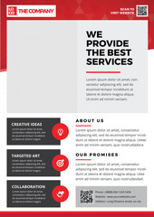 The Company A4 Flyer Template for professional agency in red - style 2