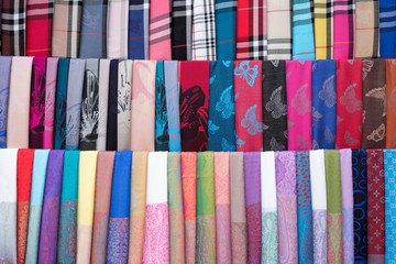 Colorful textile (neckwear) for sale at Hoi An, Vietnam.
