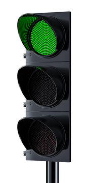 Traffic light with green signal lighting