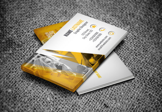 Orange and Gray Business Card Layout 2