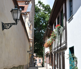 Fototapeta na wymiar A lovely street in Erfurt, Germany