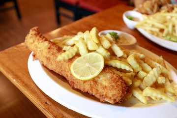 fish and chips on the table