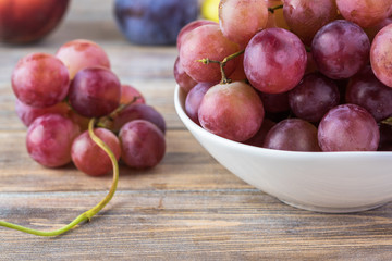 Fresh red grapes.