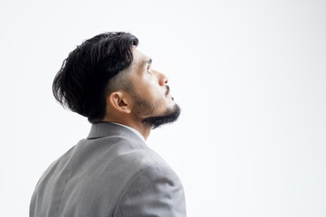 Fototapeta premium Close up of businessman on white background