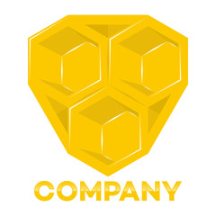 Bee honeycomb and shield logo