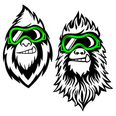 Funny bearded yeti logo